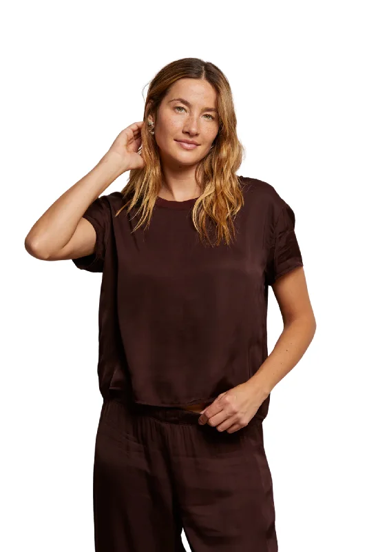 Modern Grunge Delphine Satin Crew Tee