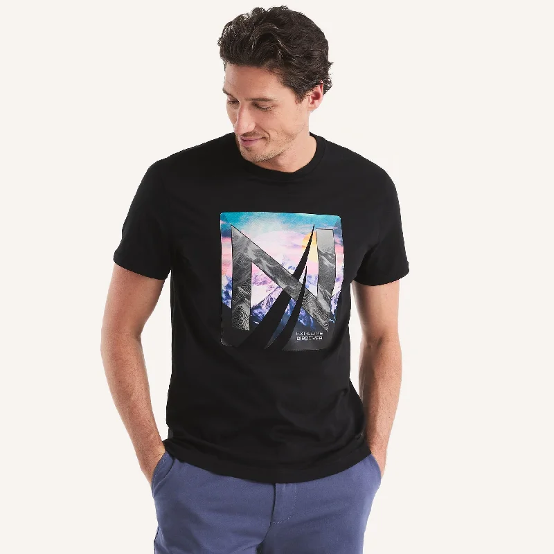 Urban Sporty Nautica Mens Explore Discover Graphic T-Shirt