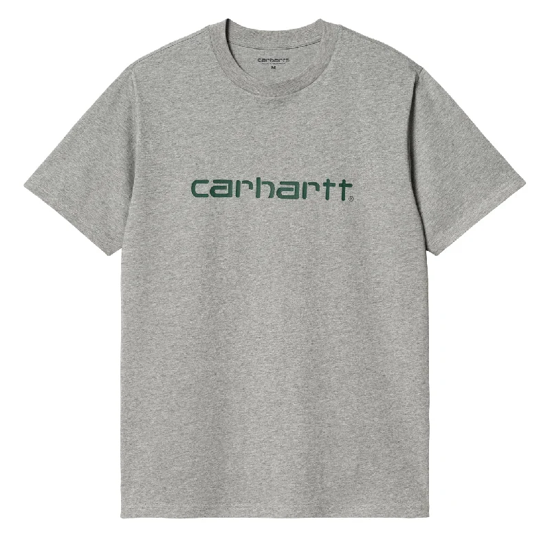 Relaxed Denim Carhartt WIP S/S Script T-Shirt Grey Heather / Chervil