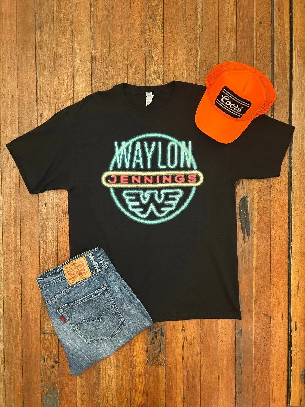 Contemporary Fit Waylon Jennings Neon Sign T-Shirt