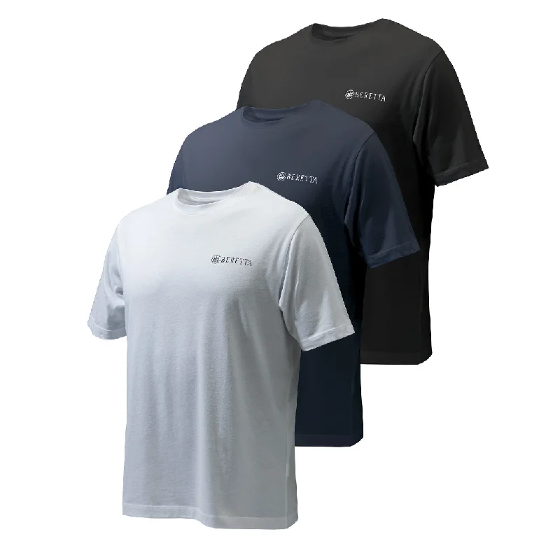 Relaxed Modern Beretta Set of 3 Corporate T-Shirts Blue Total Eclipse / Black / White