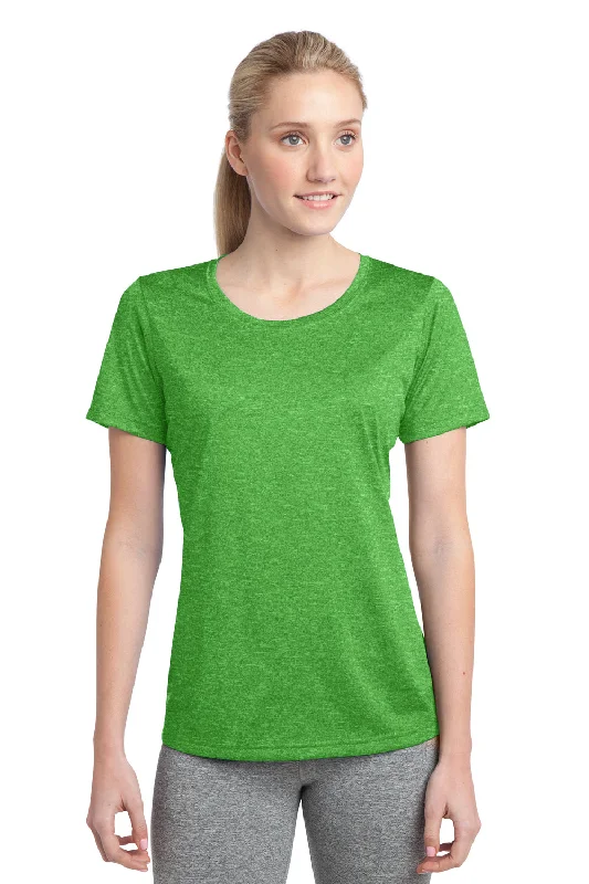 Elegant Prints Sport-Tek Womens Contender Heather Moisture Wicking Short Sleeve Crewneck T-Shirt - Heather Turf Green - Closeout