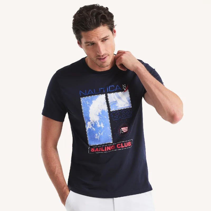 Sporty Outerwear Nautica Mens 1983 Sailing Club Graphic T-Shirt