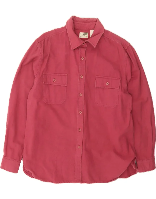 Contemporary Outfit L.L.BEAN Womens Shirt UK 18 XL Pink Cotton