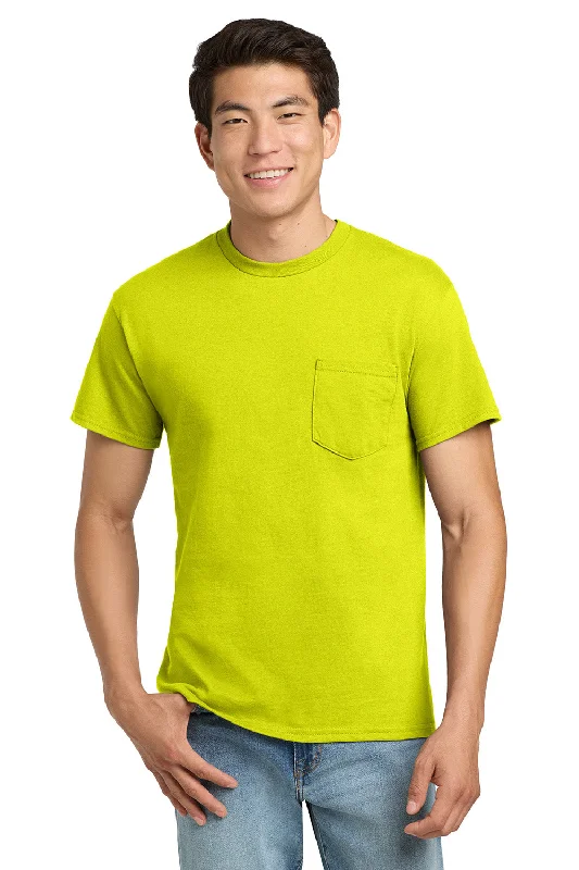 Smart Urban Gildan Mens Ultra Short Sleeve Crewneck T-Shirt w/ Pocket - Safety Green