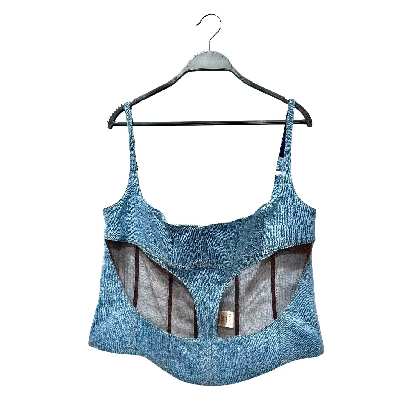 Stylish Tailoring MUGLER/SS Shirt/44/Denim/BLU/Corset Denim Top