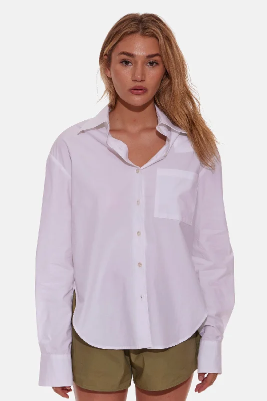 Timeless Street Poppy Buttondown Poplin Shirt White