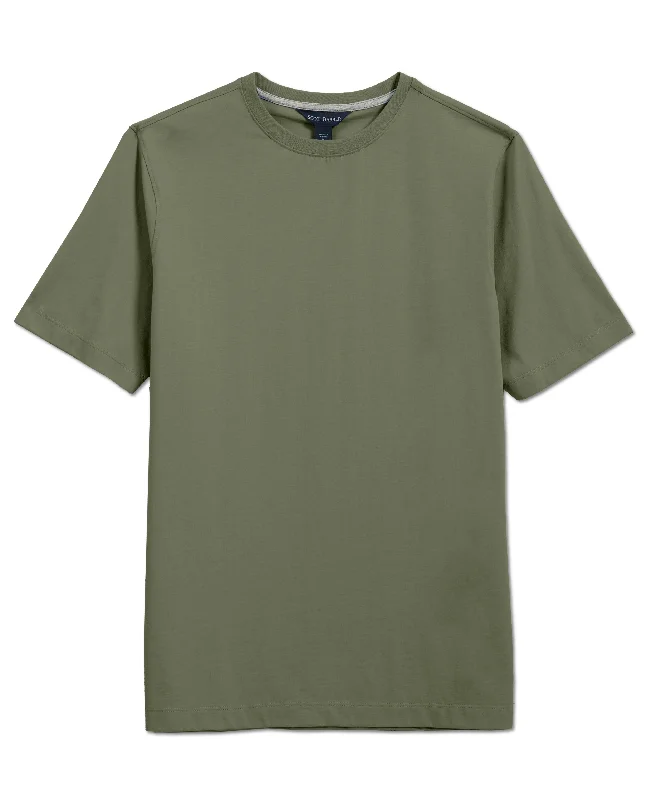 Layered Utility Pima Cotton Short Sleeve Crew Tee, Sage