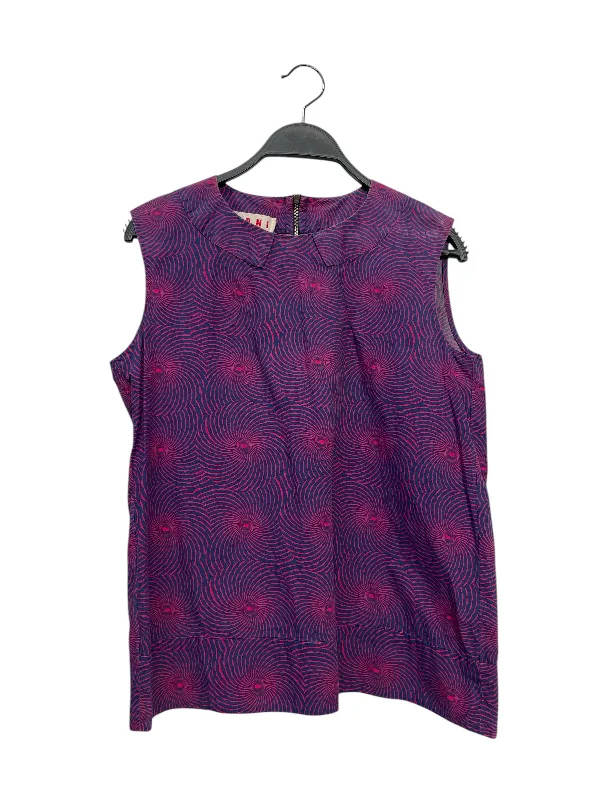 Vintage Sports MARNI/SL Blouse/40/Purple/Cotton/All Over Print/