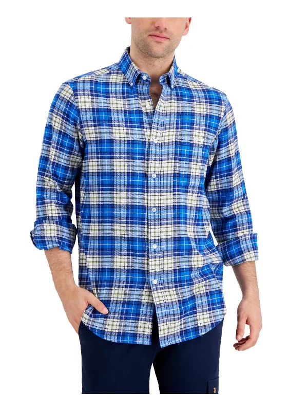 Cozy Layers Buffalo Mens Flannel Cotton Button-Down Shirt