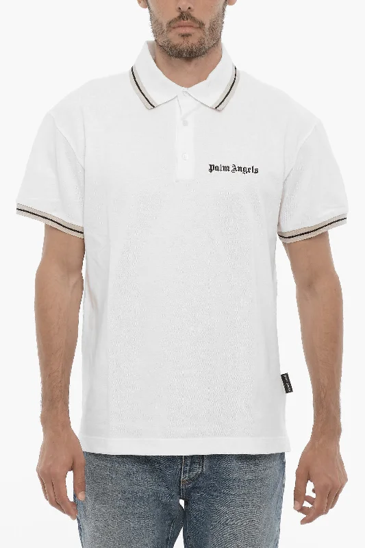 Modern Statement Palm Angels 3-Buttons Piquet Cotton Polo shirt