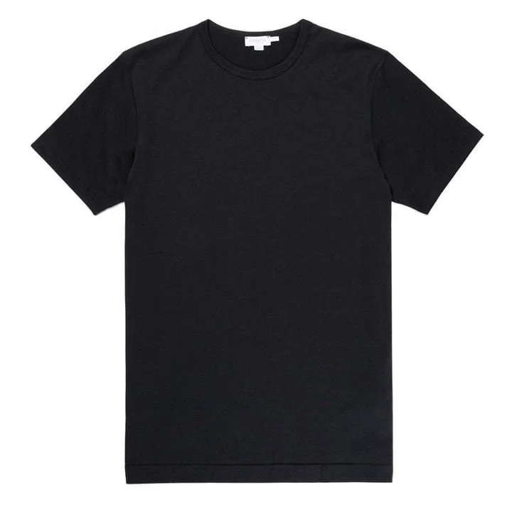 Neutral Fashion Sunspel Classic Crew T-Shirt Black