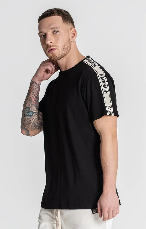 High-End Casual Black Racer Tee