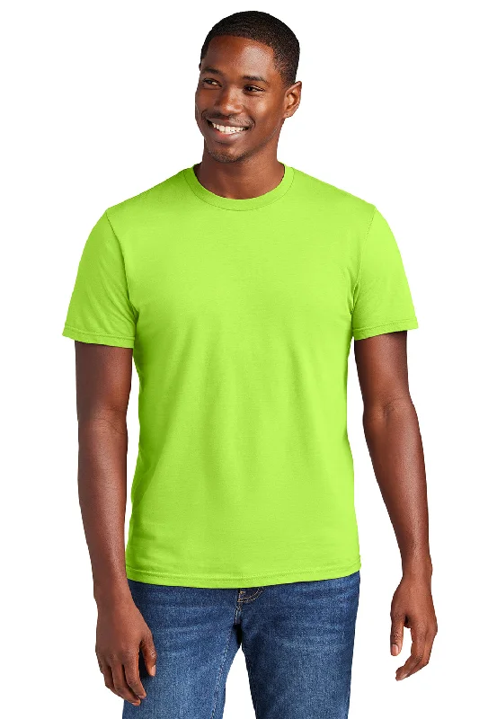 Sporty Minimalism District Mens Very Important Short Sleeve Crewneck T-Shirt - Lime Shock Green