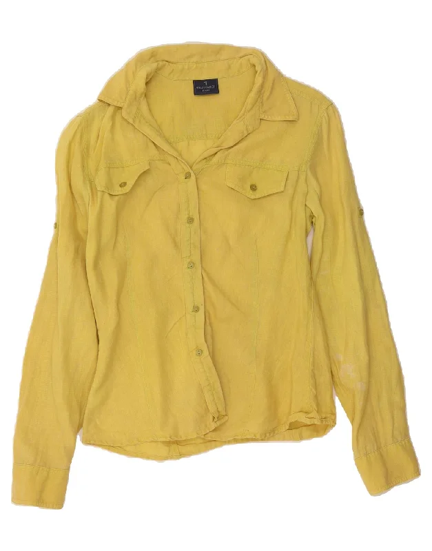 Modern Statement TRUSSARDI Womens Shirt UK 12 Medium Yellow