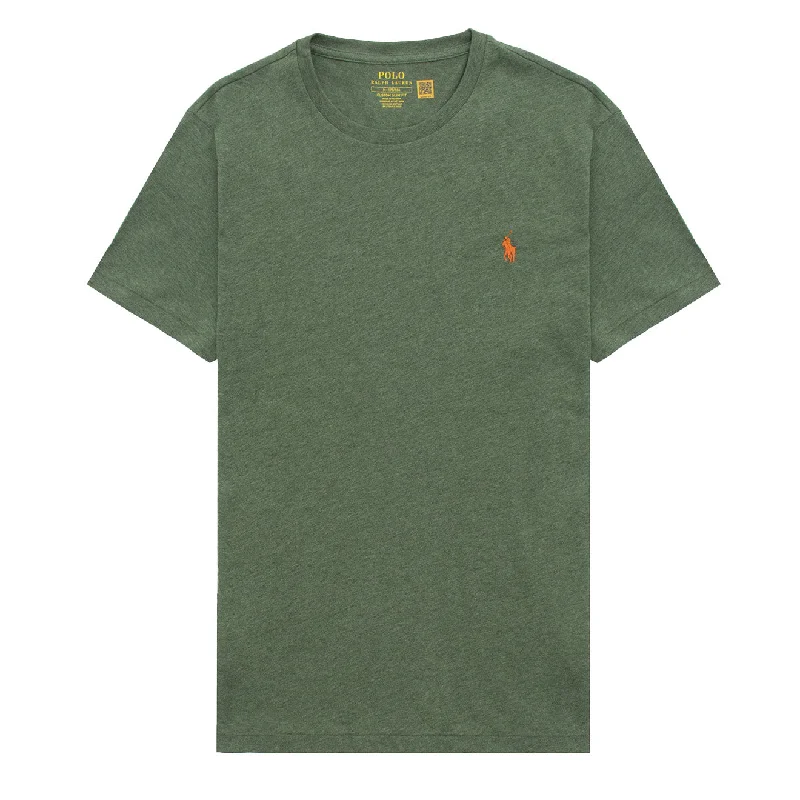 Streetwear Fusion Polo Ralph Lauren Custom Slim Crewneck T-Shirt Cargo Green