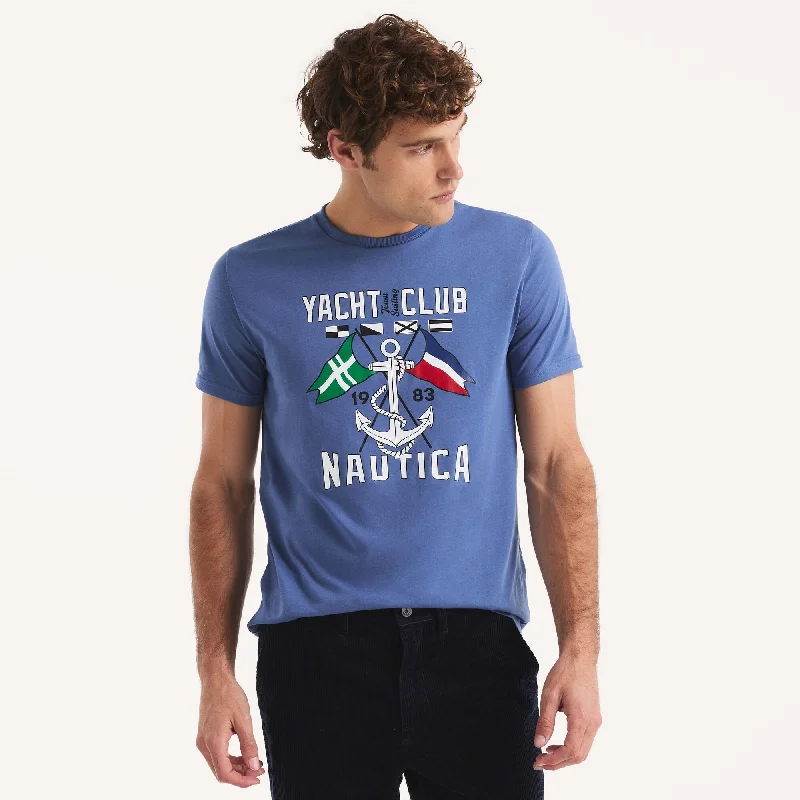 Structured Monochrome Nautica Mens Yacht Club Graphic T-Shirt