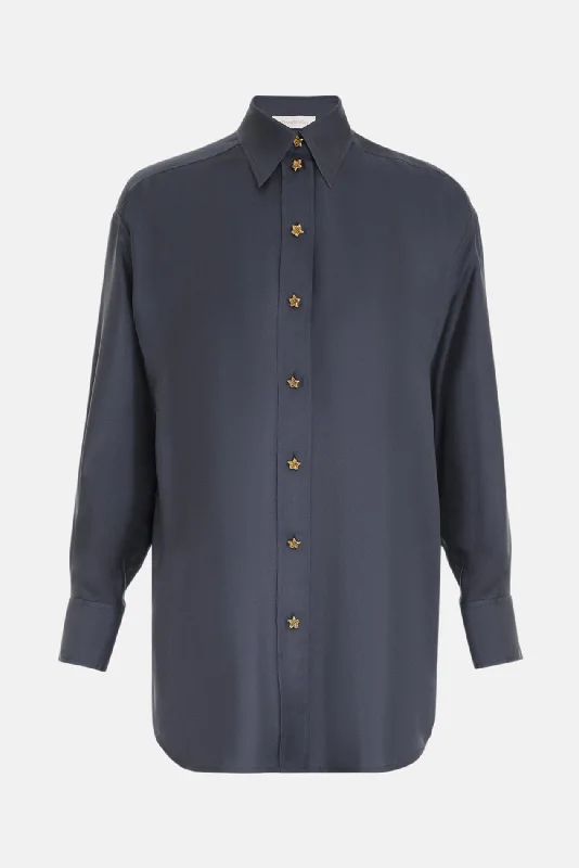 Modern Statement Lyrical Relaxed Shirt Paradise Navy