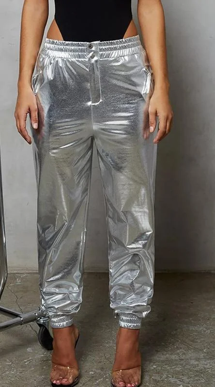 Soft Layers Shiny PU Leather Harem Loose Pants (Multi-Colors)
