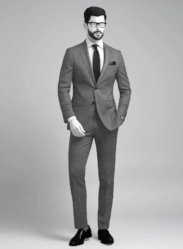 Rugged Minimalism Napolean Gray Wool Suit