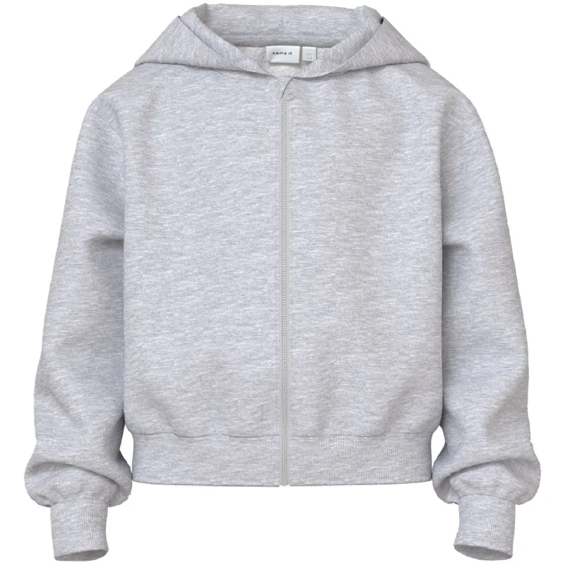 Rugged Elegance Name It Light Grey Melange Mille Short Regular Sweat Cardigan Noos