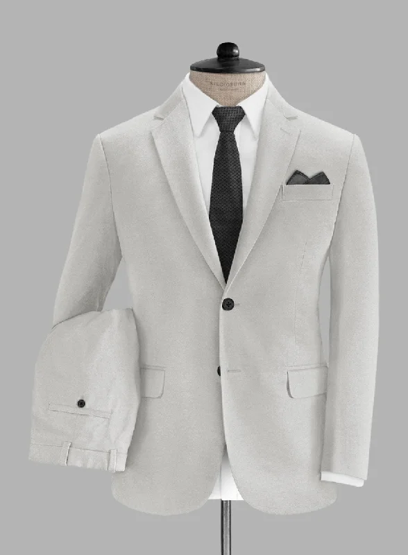 Monochrome Essentials Italian Light Gray Cotton Suit