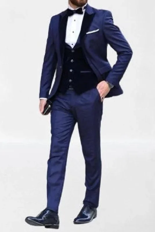 Classic Weekend Men Blue 3 Piece Suits, Wedding Suit, Dinner Suit, Formal Fashion Suit, Bespoke For Men