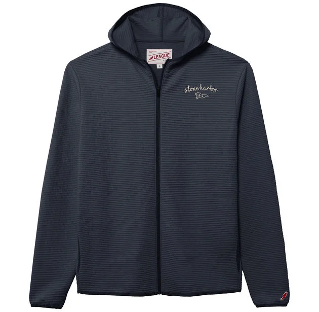 Fashionable Classics Men's Stone Harbor Summit Full Zip w/Hood - Washed Dark Navy