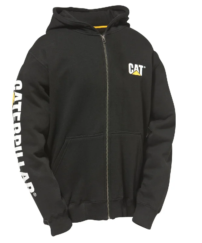 Everyday Utility Caterpillar Men's Logo Zipper Hooded Sweatshirt - Black