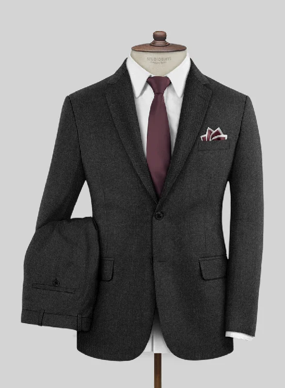 Neutral Patterns Italian Ombo Charcoal Birdseye Flannel Suit