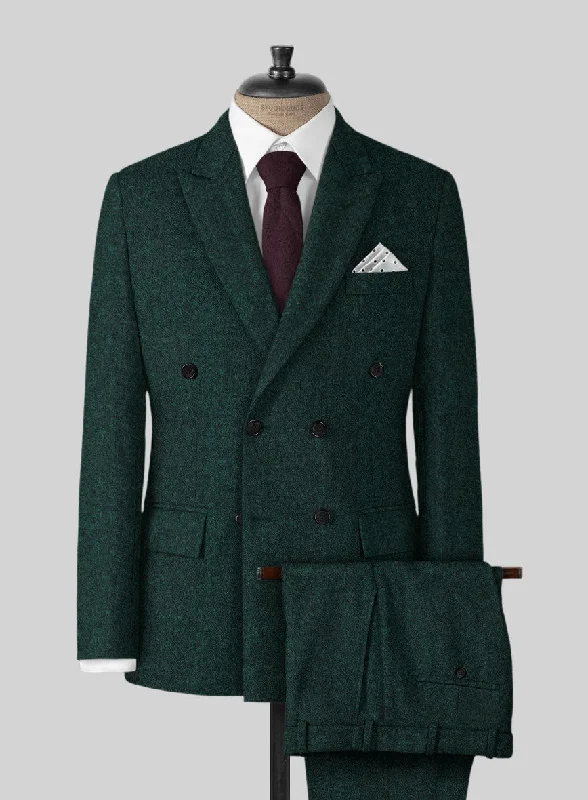 Layered Utility Highlander Melange Green Tweed Suit