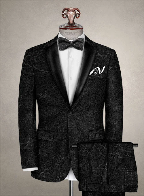 Bold Monochrome Italian Silk Centa Tuxedo Suit