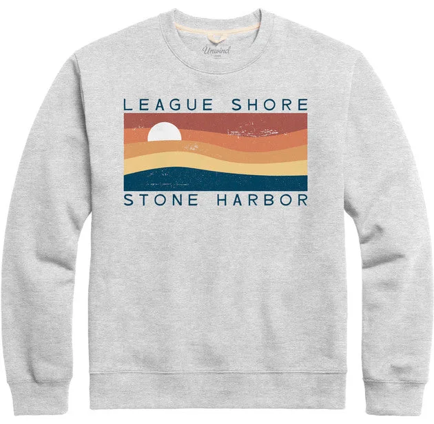 Modern Grunge Men's League Shore Essential Fleece Crew - Classic Oxford