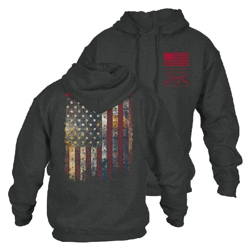 Sporty Elegance Red Blood Blue Collar® Hoodie - Dark Heather