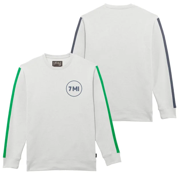 Streetwear Classics Men's 7 MI Locale white w/ green & navy stripes