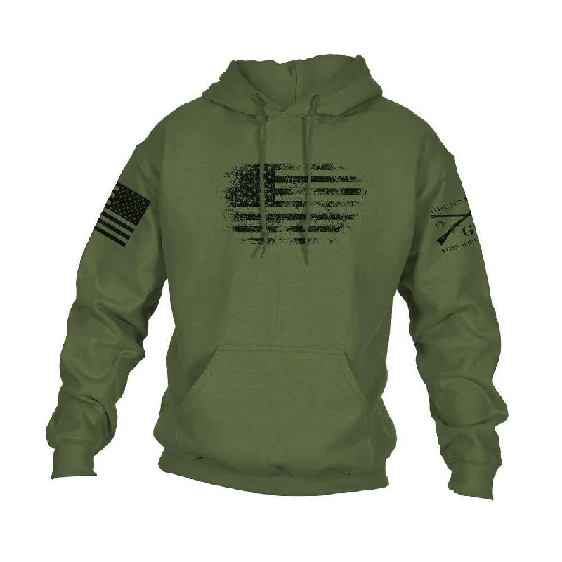 High-Fashion Basics Vintage American Hoodie - Military Green