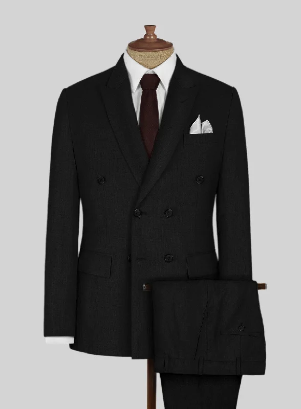 Tailored Pastels Napolean Black Wool Suit