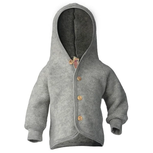 Classic Statement Engel Hooded Cardigan m. Træknapper Grey Mélange