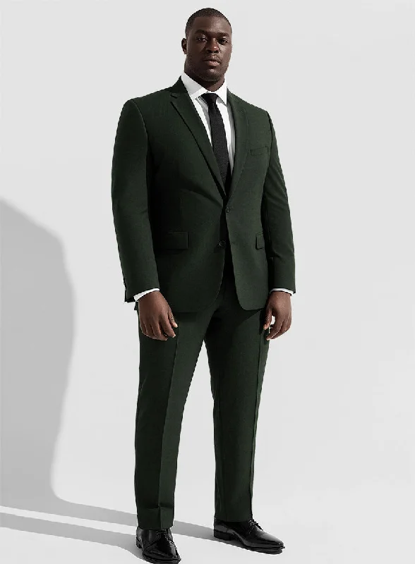 Cozy Aesthetic Stretch Green Wool Suit - Big & Tall