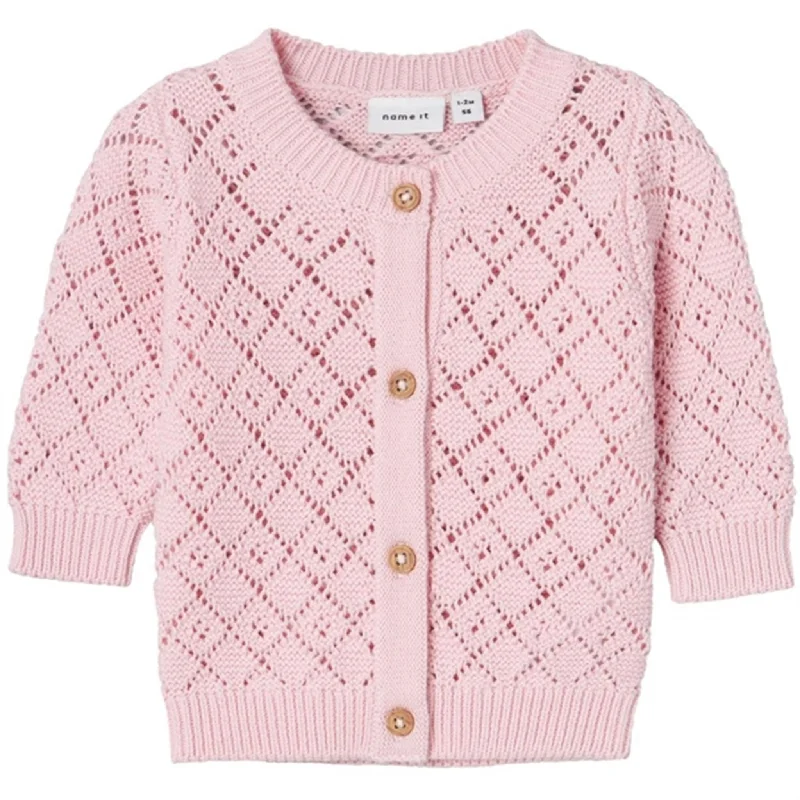 Sleek Prints Name it Parfait Pink Desina Strik Cardigan