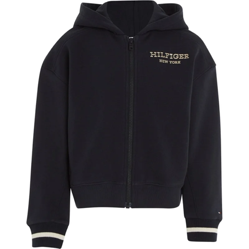 Sleek Layers Tommy Hilfiger Monotype Foil Zip Thru Hoodie Desert Sky