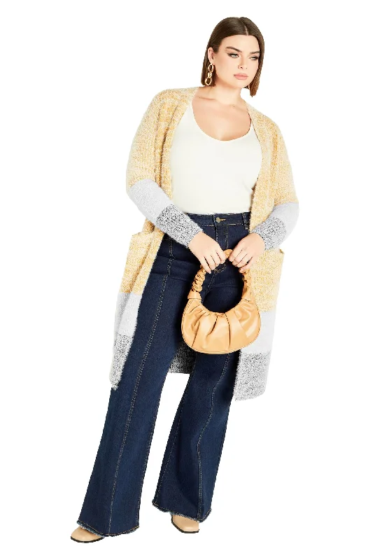 High-End Street Elise Color Block Knitted Cardigan