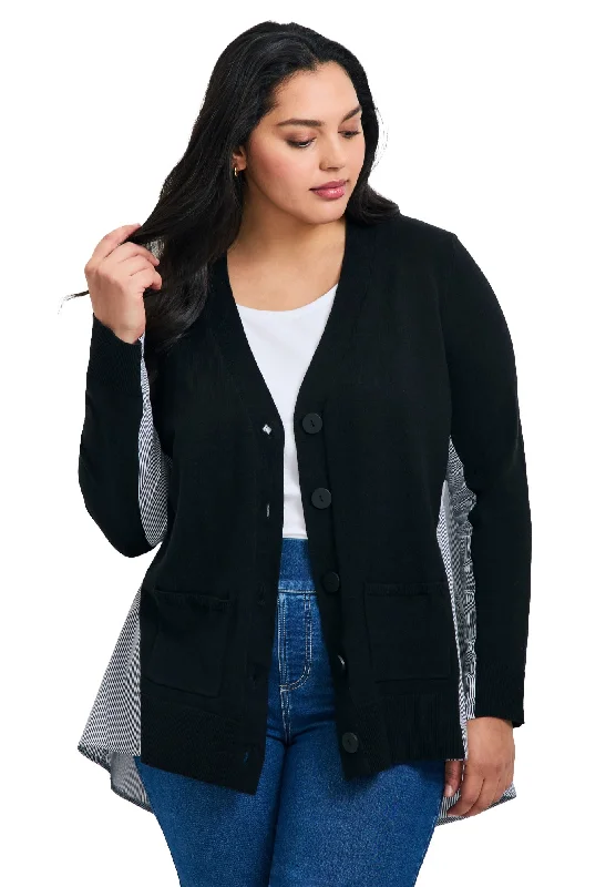 Stylish Patterns Ray Mix Media Button Thru Cardi