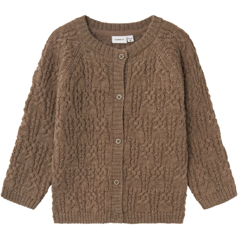 Cozy Layers Name It Walnut Wrilla Uld Strik Cardigan