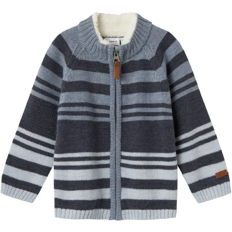 Neutral Streetwear Name It Ombre Blue Wriss Uld Strik Cardigan