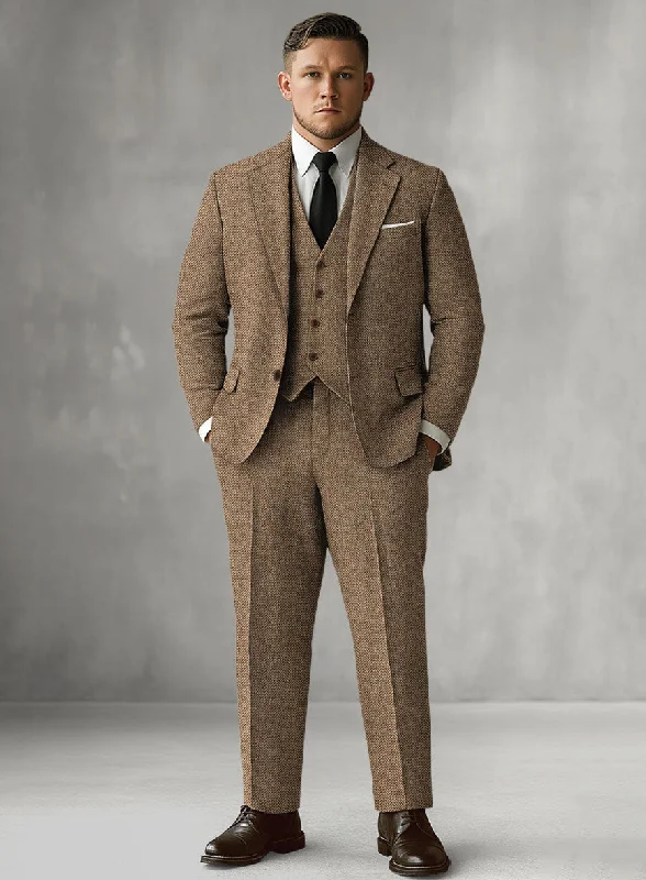 Urban Layered Tweed Suit Big and Tall - Irish Brown Herringbone