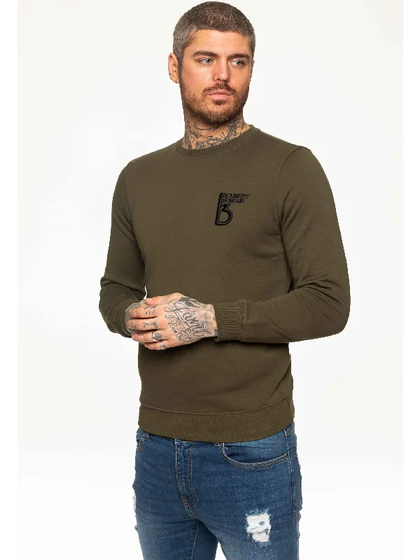 Urban Chic Outfit BBH Mens Plain Sweatshirt Crew Neck Jersey Fleece  | Bound By Honour