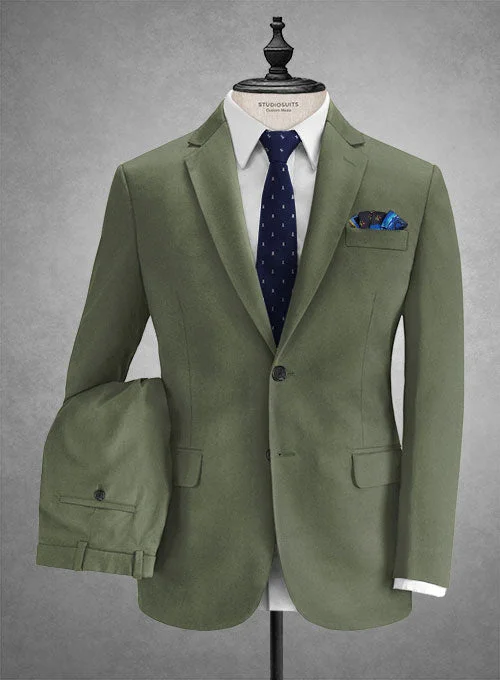 Rugged Prints Caccioppoli Cotton Gabardine Myrtle Green Suit