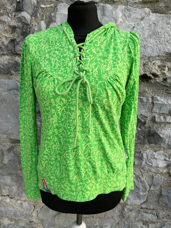 Sophisticated Edge Green floral hooded top uk 10-12