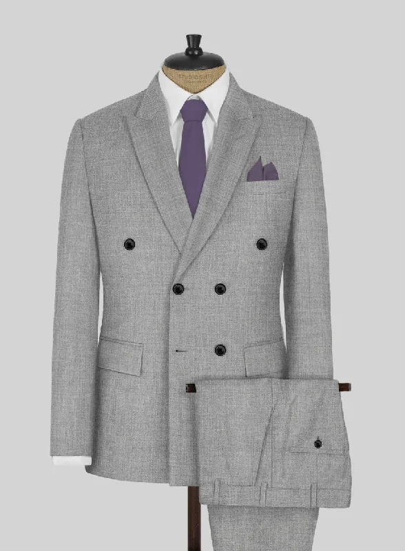 Timeless Sporty Napolean Worsted Light Gray Wool Suit